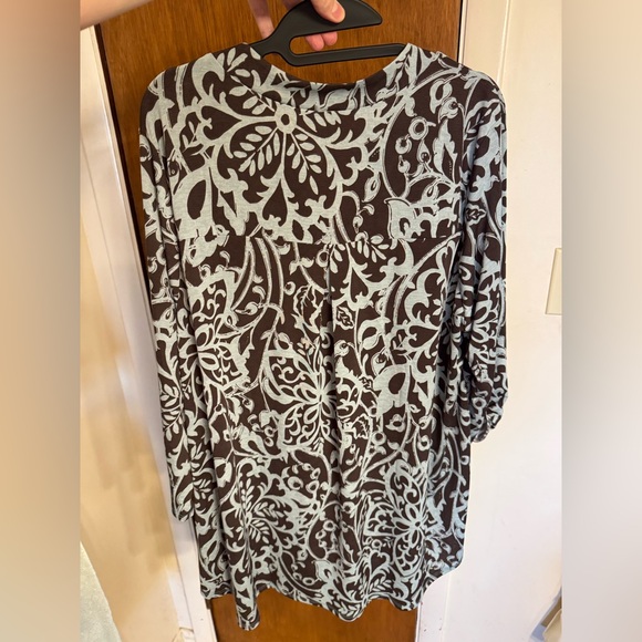 Dear Scarlett Chocolate Mint 3/4 Sleeve V Neck Tunic Top size XL - Picture 13 of 13
